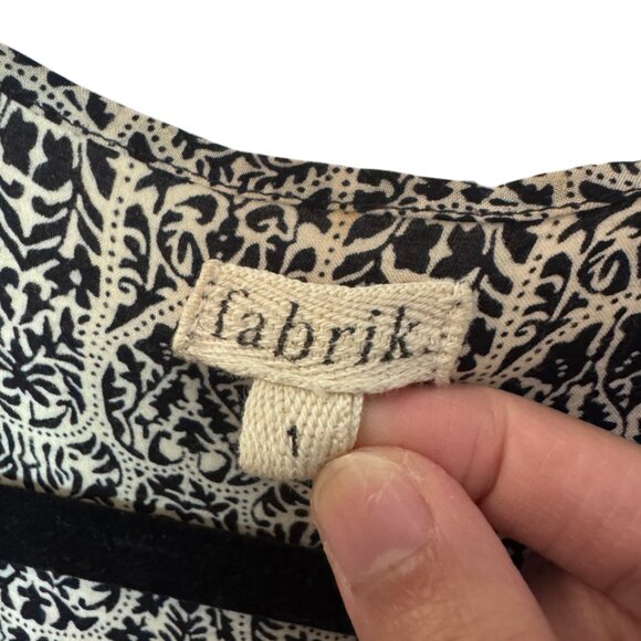 Fab'rik orange long patterned kimono-style open front cardigan size 1 - Picture 8 of 9